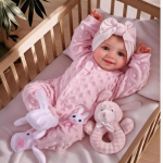 Armas 16-tolline Reborn beebinukk Sunny pehme vin&uuml;&uuml;list uuestis&uuml;ndinud nukk, liigutatav, naeratav, elutruu beebinukk koos t&auml;ielike tarvikutega lastele alates 3. eluaastast, kingitused cloth body