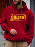 [Ohlins Hoodie] Ohlins Unisex Termiline Hoodie | 100% Pol&uuml;ester Lahtine L&otilde;ige Pikkade Varrukatega Julge Kollane Logo T&auml;iustatud Vedrustuse hoodie M