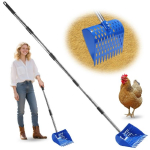 Ergonoomiline linnus&otilde;nniku haldamise t&ouml;&ouml;riist 3 pikkuse reguleerimisega mugavaks seismiseks Operates Coops Cleaning Rakes 1