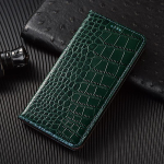Krokodilli naturaalsest nahast klapp&uuml;mbris Motorola Moto Edge 60 60S 50 40 30 20 Neo Stylus Ultra Fusion telefonile Rahakott &Uuml;mbrised Edge 20 Fusion roheline