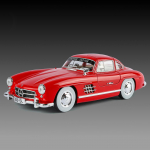 1:18 Benz 300SL K&otilde;rge simulatsiooniga survevalatud mudelauto Suurep&auml;rane kodu kaunistus Lauaekraani kaunistused Auto keskjuhtimispuldi kaunistused M&auml;nguasi punane