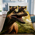 Kuum J-Jurassic Dinosaurus Park Maailm Tekikott Padjap&uuml;&uuml;r Dinosaurus Voodipesu Komplekt T&auml;iskasvanud Poiss T&uuml;druk Magamistoa Kaunistus &Uuml;ksik Kahekordne EU Single(135*200cm)3pcs