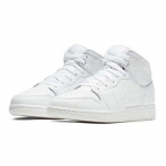 Air Jordan 1 Mid BG Triple White 554725-129 EU 38.5 valge