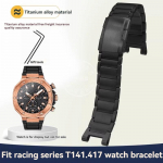 24mm Titaanisulamist Rihm Tissot Racing Series T141.417 jaoks Spetsiaalne Titaanist Meeste Terasest Metallist Kellarihm Kella Keti Tarvikud 24mm must