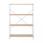 MUJI Roostevabast terasest moodultamme puidust riiul Laius 86 x S&uuml;gavus 41 x K&otilde;rgus 120 83266998 Riiul, Komplekt, Lai, Keskmine, cm,