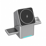 3 in 1 Qi2 Magnetic Wireless Charging Station for iPhone 12/13/14/15/16/17 Apple Watch AirPods 15W Fast Charging