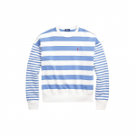 Polo Ralph Lauren Kevad/Suvi 24 Triibuline &Uuml;mmarguse Kaelusega Madalate &Otilde;lgadega Pikkade Varrukatega Huppar Naiste huppar Sinine 211924302-001 XS