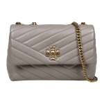 Tory Burch Kira Seeria Tepitud Topelt-T Logo Reguleeritava Ketiga &Otilde;larihmaga Nahast Crossbody Kott V&auml;ikesed Naiste kotid Peregrine-Gray 90452-082 Basic Set (Bag+Dust Bag)