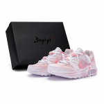 Nike Fabric Abrasion Resistant Low top Air Cushion Running Shoes Women's White Pink 844346-101(Team80-S- BOX) 38.5