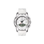 Tissot T-Touch II Seeria Kvartsmehhanism Moodne Spordikell Teemantidega 100M Veekindel Meeste kellad Valge Titaan Nahk T047.220.46.016.00 White Dial