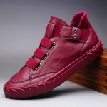 Meeste nahast kingad Korea Trend Mugavad jalavarjud Briti mood Meeste k&otilde;rged tossud Uued mokassiinid Zapatos De Hombre 39 veinipunane v&auml;rv
