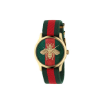 Gucci G-Timeless Seeria Kell Kvartsmehhanism Kangast Rihm 38 mm Roheline Ketas Naiste kellad 632180-I86P0-8494 Brand-New Out of Warranty