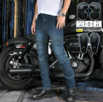 VOLERO+mootorratta v&otilde;idus&otilde;idup&uuml;ksid+mootorratta Off-road Rider Straight Leg teksad+retro elastsed kukkumisvastased p&uuml;ksid M sinine