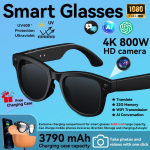 4K 800W HD Kaameraga AI Nutikad Prillid Meestele Videosalvestus 3790mAh Aku Keele T&otilde;lge 3D Muusikapleier Prillid Kaameraga Sun Glasses