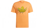 Adidas Originals Sidruni Trefoil T-s&auml;rk Meeste Oranž &Uuml;mmarguse kaelusega M&otilde;&otilde;dukas sirge l&otilde;ige GN3129 S