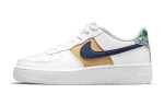 Nike Air Force 1 Low '07 LV8 Valge Sinine T&uuml;hjus Metallik Kuldne GS DM3089-100 38.5