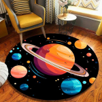 Kosmiline planeet &uuml;mmargune vaip Multikas kosmos astronaut muster Kodu kaunistus vaip Pehme libisemiskindel p&otilde;randamatt laste tuppa elutuppa 100cm x 100cm orange