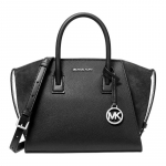 MICHAEL KORS Avril br&auml;ndi kirjalogo veisenahast &otilde;la-crossbody k&auml;ekott v&auml;ike naiste must must