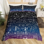Matemaatiliste v&otilde;rrandite tekikott Komplekt Liivakell Lilla Galaktika tekikate F&uuml;&uuml;sikavalemid &Uuml;hiselamu voodipesukomplektid Teadus Geomeetria Telg 135x200cm