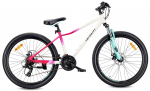 M&auml;giratas 26 tolli Mtb Shimano 21 k&auml;iku Amortisaator Ketta pidurid Jalg Verdant Calix Valge Roosa M&uuml;ndiroheline