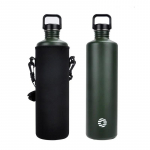 Fjbottle 2L Kaasaskantav veepudel Roostevabast terasest Jalgrattasport Veepudel Lekkekindel BPA-vaba Suure mahutavusega pudelikotiga 2L armee roheline v&auml;rv