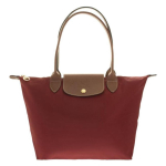LONGCHAMP Lehmakohviga &Auml;&auml;ristatud T&otilde;mblukuga Kott, Ostukott, K&auml;ekott, &Otilde;lakott Tavaline Naiste Punane One Size punane