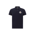 Moncler Puuvillane Sobivus Logo Vabaaja L&uuml;hikeste Varrukatega Polo S&auml;rk Meeste pealisr&otilde;ivad Tume-Sinine 8A7110084556773 S