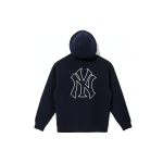 New Era MLB seeria New York Yankees logo tikitud pullover-hoodie Unisex hoodies Tumesinine 13086567 S black