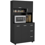 Mitme riiuliga k&ouml;&ouml;gikapp 4 ust 3 sahtlit riiul + suur &uuml;laosa 89L x 39,5W x 168H cm must 89 x 39.5 x 168 cm