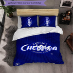 Chelsea FC 3-osaline voodipesukomplekt Pehme tekikott komplekt padjap&uuml;&uuml;ridega Tr&uuml;kitud magamistoa dekoratsioonikomplekt koju 135cm*200cm