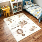 Multikas karu lennukiga mustriga laste vaip kuuma&otilde;hupalliga laste matt t&uuml;drukute poiste kingitus libisemiskindel aktiivsusvaip laste vaip pruunid matid 120x160cm