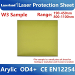 T&ouml;&ouml;stuslik Laser 1064nm Kaitseklaas Aken Proov L&auml;bipaistev Leht Akr&uuml;&uuml;l Ohutuskatte W3 Sample yellow
