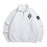 Suur kapuutsiga dressipluus tikitud kirjadega Unisex Streetwear Pikkade varrukatega pullover Teismelistele T&auml;iskasvanutele XL valge