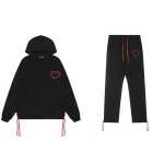Ameerika Streetwear Paaride Fliisist Treening&uuml;likond S&uuml;dameprindiga Huppar Joggerp&uuml;ksid L&otilde;tv L&otilde;ige Noorte Mood S black