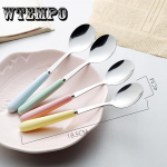 Roostevabast terasest lusikas Cartoon roostevabast terasest pikk armas keraamiline k&auml;epide 19.5*4cm