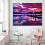 Teemantmaaling Tikandid loodusmaastikud kivikividega mere&auml;&auml;rse maastiku teemantseinakaunistusega 20X30CM