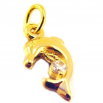 Les Tr&eacute;sors De Lily [E9753] - Pendentif Plaqu&eacute; Or 'Dauphin Tendresse' Blanc valge