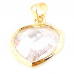 Les Tr&eacute;sors De Lily [F6341] &ndash; valge kullaga kaetud  Linda Heart  ripats valge