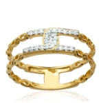 Bague Plaqu&eacute; Or 'D&eacute;esse' blanc dor&eacute; - 6 mm 52 kuld