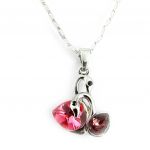 Les Tr&eacute;sors De Lily [K8061] - Collier cr&eacute;ateur 'Cygnes' rose violet Heleroosa