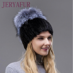 JERYAFUR talvemood karusnahast naaritsa juuksed kootud m&uuml;tsiga nokam&uuml;tsid Naiste vabaaja suusam&uuml;tsid Paks soe m&uuml;ts must