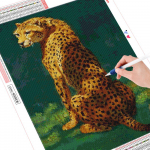 DIY Teemantmaal Leopard Rhinestone Pilt Teemanttikandid Mosaiik Ristpistes Loomade seinakunst Full Round 20X30CM