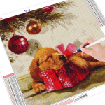 T&auml;ieliku puuriga teemantmaalingu koerte kivikivikomplekti m&uuml;&uuml;k 5D DIY teemanttikandid, loomamosaiik, n&auml;put&ouml;&ouml; j&otilde;ulukinke kunst Full Round 30x30CM