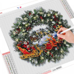 T&auml;isruudukujuline teemantmaal j&otilde;ulup&auml;rg J&otilde;uluvana ristpistekomplekt Teemanttikandid Maastiku maja seinakunst Full Round （30x30CM）