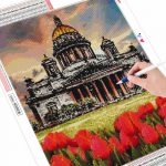 5D teemantmaal Peterburi n&auml;put&ouml;&ouml; Teemanttikandid Ehitusmaastik Mosaiik Tulbi n&auml;put&ouml;&ouml; K&auml;sitsi valmistatud kingitus Full Round (20X30CM)