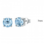 Umcho Emerald Topaz Gemstone S925 Sterling h&otilde;bedased k&otilde;rvar&otilde;ngad 7mm taevasinine v&auml;rv