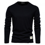 Kasuta Giraffe 100% puuvillast pikkade varrukatega T-s&auml;rk meestele Solid Spring Casual Meeste T-s&auml;rgid Kvaliteetsed Meeste Topid Klassikalised Riided Meeste T-s&auml;rgid M must