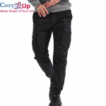 Cozy Up Meeste Tactical Cargo p&uuml;ksid Meeste Jooksjad S&otilde;jav&auml;e vabaaja puuvillased p&uuml;ksid Meeste Hip Hop Ribbon Army p&uuml;ksid 29 must