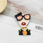 Bucome Creative Funny Cartoon Girl Pross Uus moodne pin kott ripats kott Aksessuaarid must