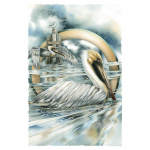 3D-teemanttikandid ristpistes &uuml;mmargune kivimaaling looma pelikan Full Round 20x25CM